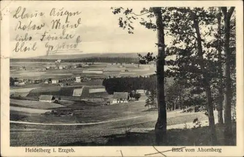 Ak Heidelberg Seiffen im Erzgebirge, Blick vom Ahornberg, Panorama