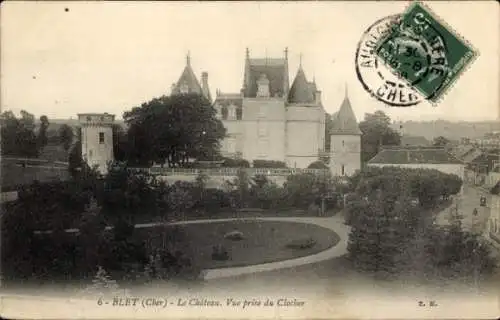 Ak Blet Cher, Le Chateau, Vue prise du Clocher