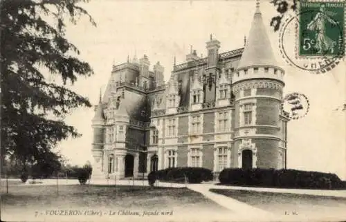 Ak Vouzeron Cher, Le Chateau, facade nord