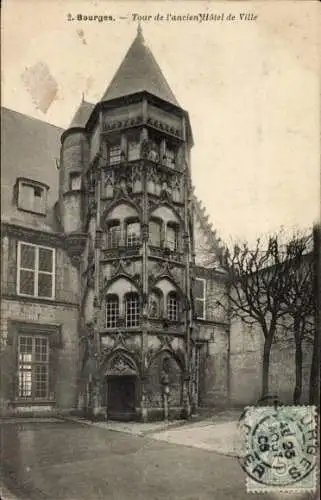 Ak Bourges Cher, altes Rathaus, Turm