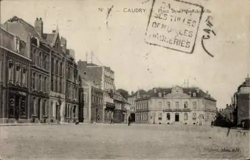 Ak Caudry Nord, Place de l'Hotel-de-Ville