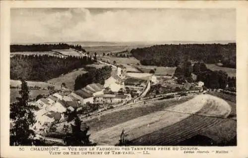 Ak Chaumont Haute Marne, vue sur le Faubourg de Tanneries prise du Donjon