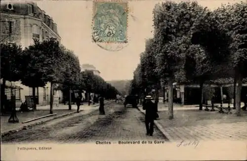 Ak Chelles Seine et Marne, Boulevard de la Gare