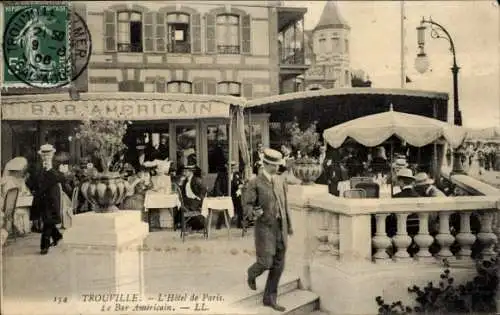 Ak Trouville Calvados, Hotel de Paris, American Bar