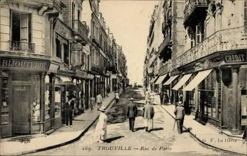 Ak Trouville Calvados, Rue de Paris, Juweliergeschäft