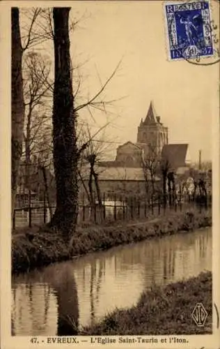 Ak Évreux Eure, Kirche St. Taurin, Iton