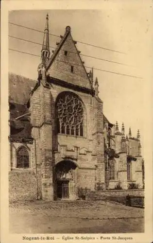 Ak Nogent le Roi Eure et Loir, Kirche St. Sulpice, Porte St-Jacques