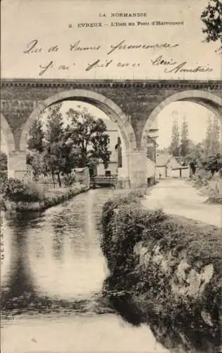 Ak Évreux Eure, L'Iton au Pont d'Harrouard