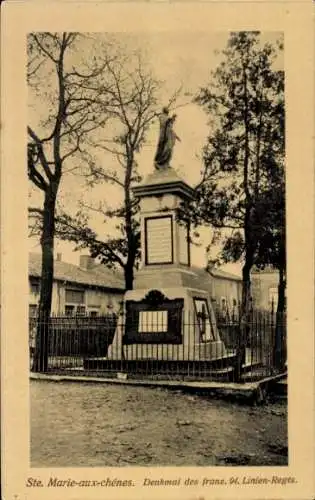 Ak Sainte Marie aux Chênes Moselle, Denkmal des französischen 94, Linienregiments