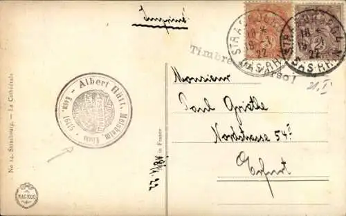 Ak Strasbourg Straßburg Elsass Bas Rhin, Kathedrale