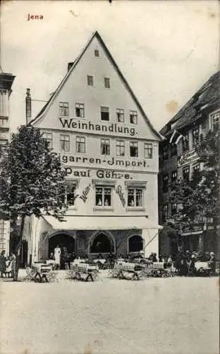 Ak Jena in Thüringen, Weinhandlung Zigarrenimport Paul Göhre, Terrasse