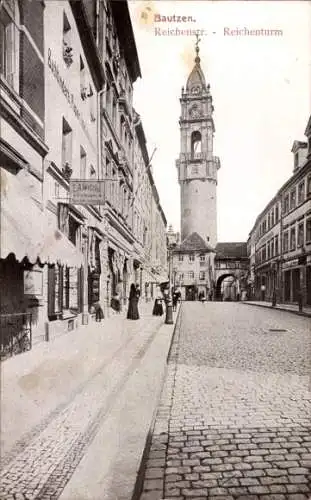 Ak Bautzen in der Oberlausitz, Reichenstraße, Reichenturm