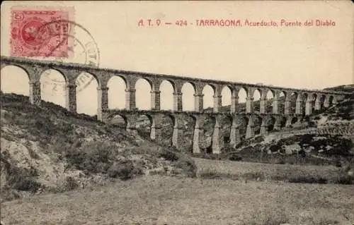 AK Tarragona Katalonien Spanien, Aquädukt, Teufelsbrücke