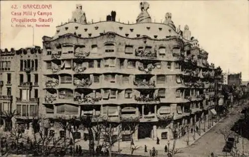 Ak Barcelona Katalonien Spanien, Casa Mila und Camps