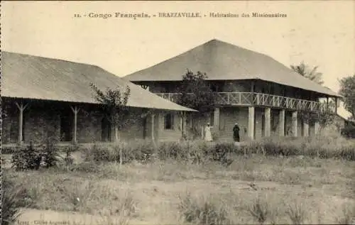 Ak Brazzaville Französisch-Kongo, Missionarsunterkünfte