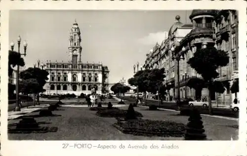 Ak Porto Portugal, Aspekt der Avenida dos Aliados