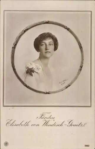 Ak Fürstin Elisabeth von Windisch Graetz, Portrait