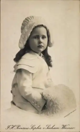 Ak Prinzessin Sophie von Sachsen Weimar Eisenach, Kinderportrait