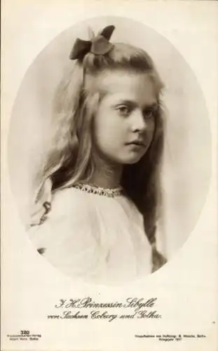 Ak Prinzessin Sibylle von Sachsen Coburg Gotha, Kinderportrait