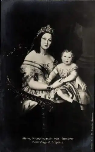 Ak Kronprinzessin Marie von Hannover, Erbprinz Ernst August