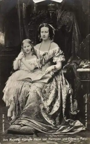 Ak Königin Marie von Hannover und Prinzessin Mary