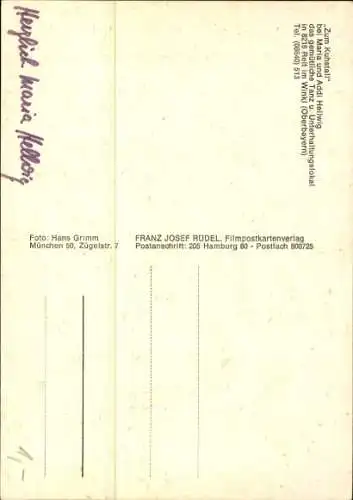 Ak Sängerin Maria Hellwig, Film Funk Fernsehen Schallplatten, Portrait, Autogramm