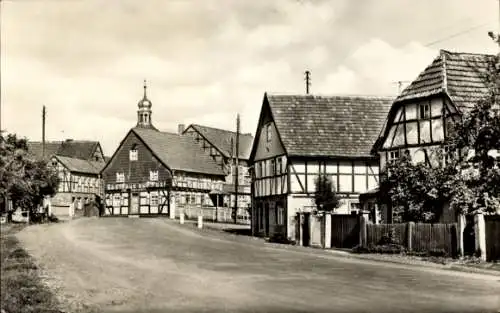 Ak Rottleberode Südharz, Hauptstraße, Fachwerkhäuser