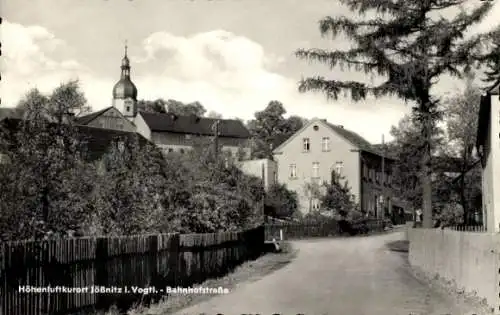 Ak Jößnitz im Vogtland, Bahnhofstraße