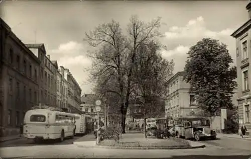 Ak Reichenbach im Vogtland, Busbahnhof Karl Marx Platz