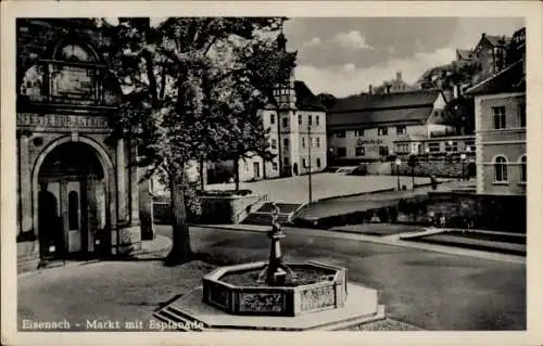 Ak Lutherstadt Eisenach in Thüringen, Markt mit Esplanade