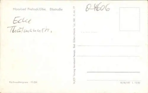 Ak Moorbad Pretzsch an der Elbe Bad Schmiedeberg, Elbstraße Ecke Thälmannstrasse