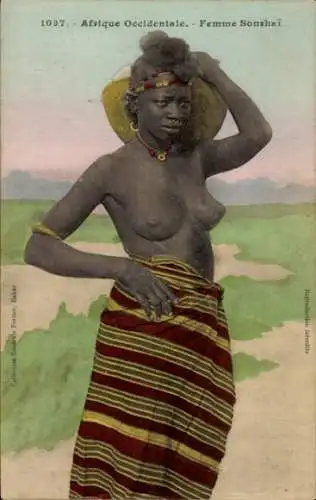 Ak Afrique Occidentale, Femme Sonshai
