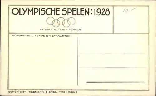 Ak Amsterdam, Olympische Spiele 1928, Fußballspiel Italien Ägypten