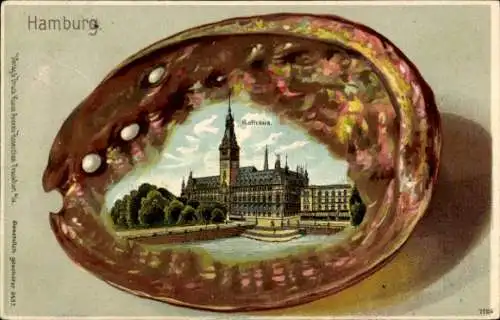 Präge Muschel Litho Hamburg Mitte Altstadt, Rathaus