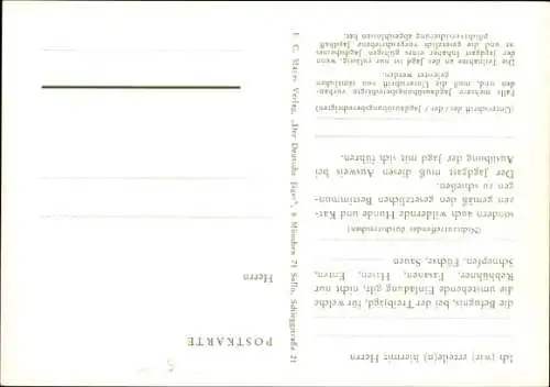 Künstler Ak Einladung zur Treibjagd, Jagdmotiv, Hasenjagd