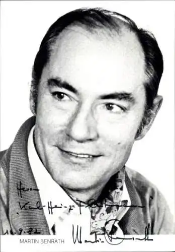 Ak Schauspieler Martin Benrath, Portrait, Autogramm