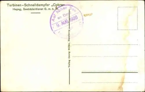 Ak HAPAG Dampfer Cobra, Seebäderdienst