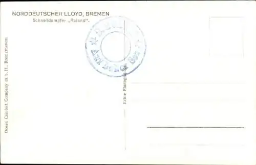 Ak Schnelldampfer Roland, Norddeutscher Lloyd Bremen, Seebäderdienst