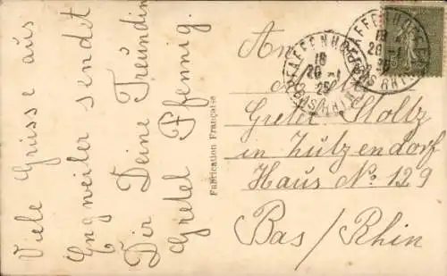 Ak Liebespaar, Blumenstrauß