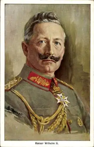 Künstler Ak Hornert, G., Kaiser Wilhelm II., Portrait in Uniform, Orden