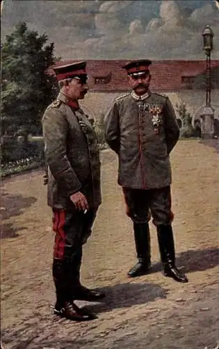 Ak Kaiser Wilhelm II., Generalfeldmarschall Paul von Hindenburg, Schloss zu Posen, 1915