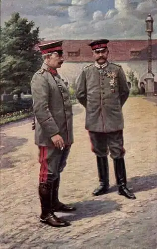 Ak Kaiser Wilhelm II., Generalfeldmarschall Paul von Hindenburg, Schloss zu Posen, 1915