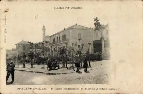 Ak Philippeville Skikda Algerien, Römische Ruinen und Archäologisches Museum