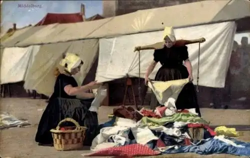 Ak Middelburg, Frauen in Volkstrachten, Wäsche, Photochromie, Nenke und Ostermaier 79 1938