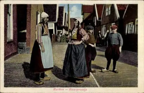 Ak Marken Nordholland, Buurpraatje, Niederländische Volkstracht