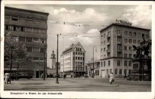 Ak Düsseldorf am Rhein, Alleestraße, Der Mittag, Meess, Kirchturm