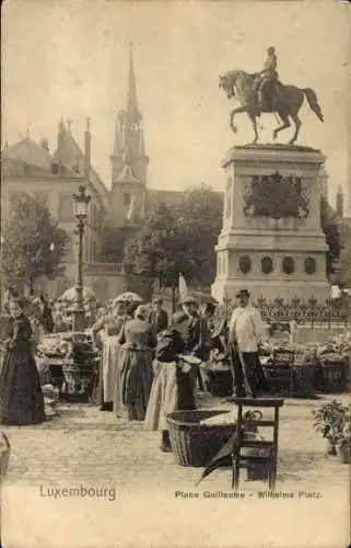 Ak Luxemburg Luxemburg, Wilhelmsplatz, Denkmal