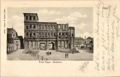 Ak Trier an der Mosel, Porta Nigra, Stadtseite