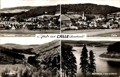 Ak Calle Meschede im Sauerland, Teilansicht, Hennesee, Kölbketal