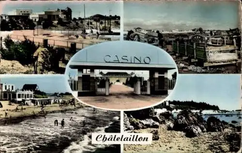 Ak Châtelaillon Charente Maritime, Casino, Plage, Rochers d'Angoulins, Entree du Casino